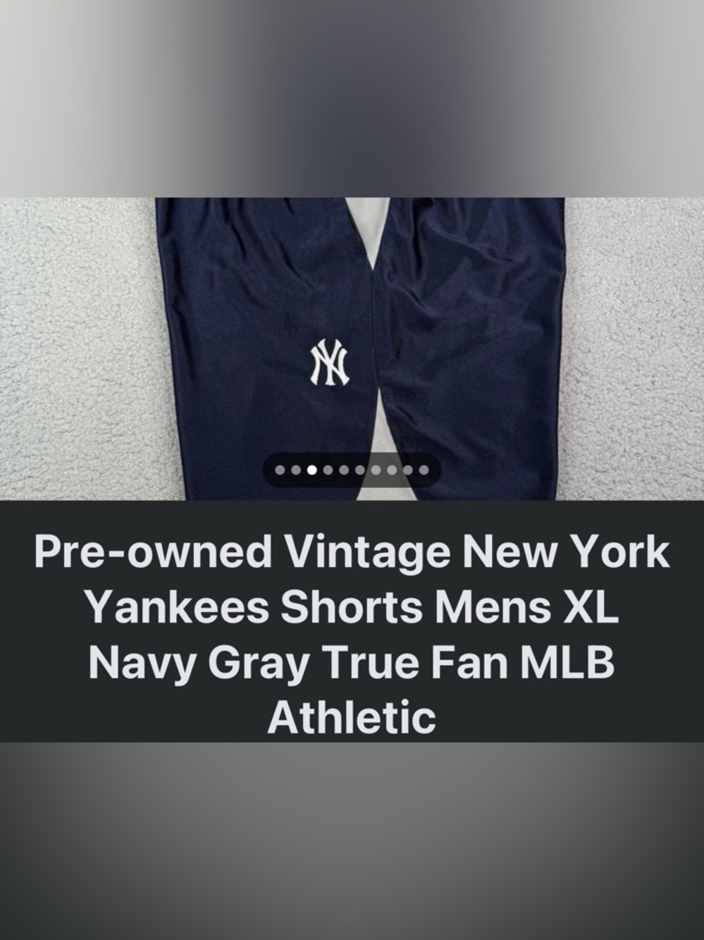 TrueFan Men's Navy Athletic Shorts with White Logo - New York Yankees size XL